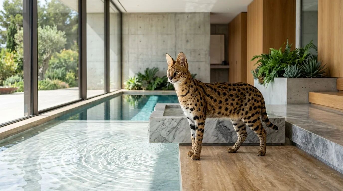 Gato Savannah y el Agua: Por Qué les Gusta Nadar, Herencia del Serval, Guía de Baño y Seguridad Acuática