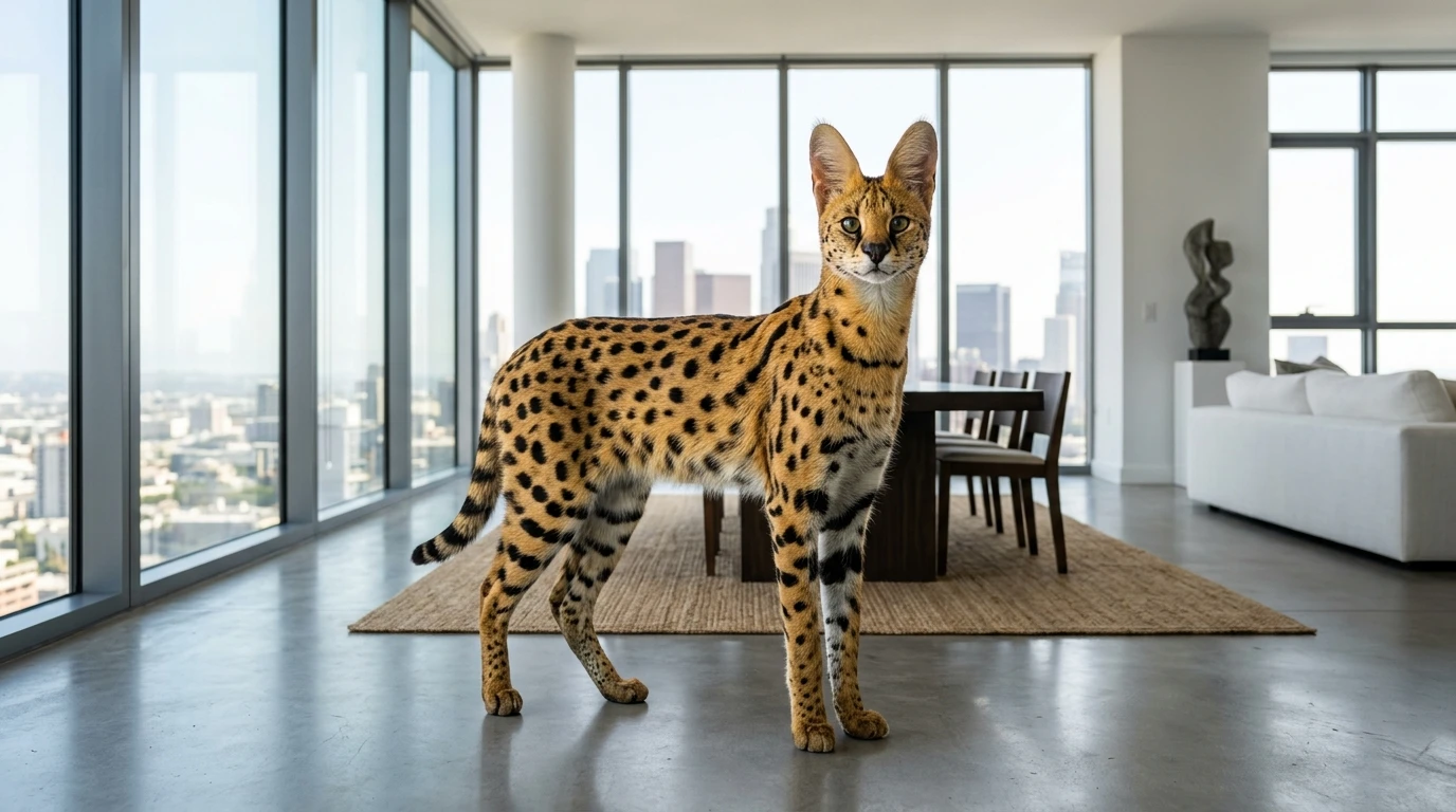 Tamaño y Peso del Gato Savannah: Guía de Altura a la Cruz, Crecimiento por Generación (F1 a F5 SBT) y Desarrollo Físico